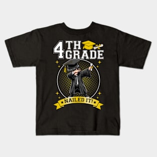 Dabbing Graduation Boys 4th Grade Nailed It Class Of 2024 Kids T-Shirt